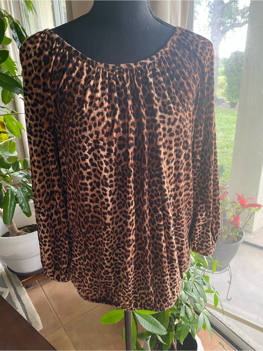 Michael Kors Leopard-Print Blouse in Brown and Black - Picture 5 of 5